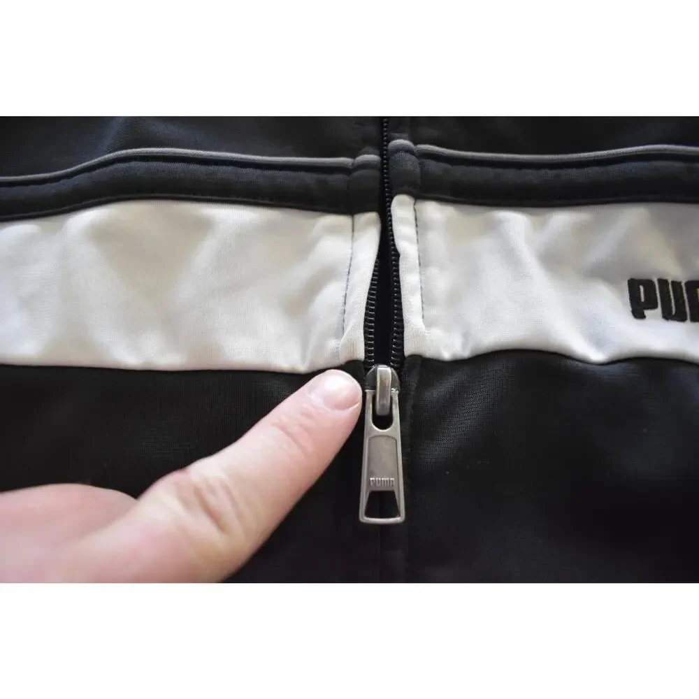 Puma Track Jacket‎ Full Zip Black Long Sleeve Athletic Sweater Boys Size Large